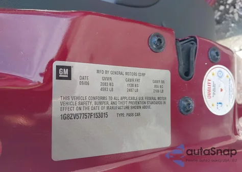 2007 Saturn Aura Xr from USA, damaged, VIN 1G8ZV57757F153015